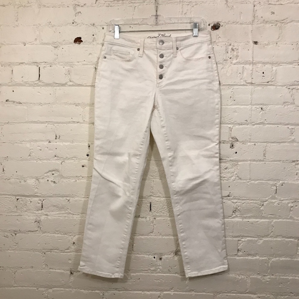 Universal Thread White Straight Crop Jeans 4